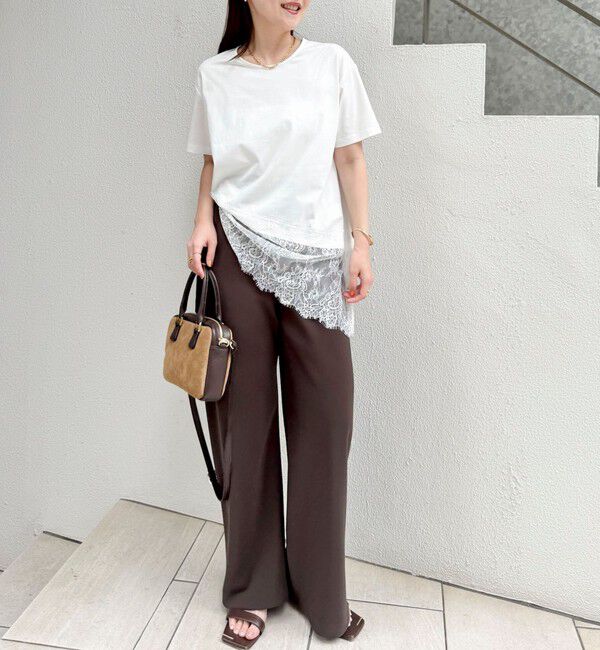 NOLLEY'S sophi「【BECシリーズ】ウォッシャブル裾レースイレヘムＴシャツ」|Tシャツ・カットソー|