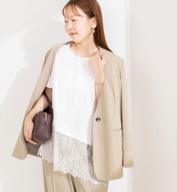 NOLLEY'S sophi「【BECシリーズ】ウォッシャブル裾レースイレヘムＴシャツ」|Tシャツ・カットソー|