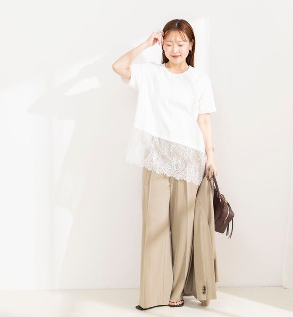 NOLLEY'S sophi「【BECシリーズ】ウォッシャブル裾レースイレヘムＴシャツ」|Tシャツ・カットソー|