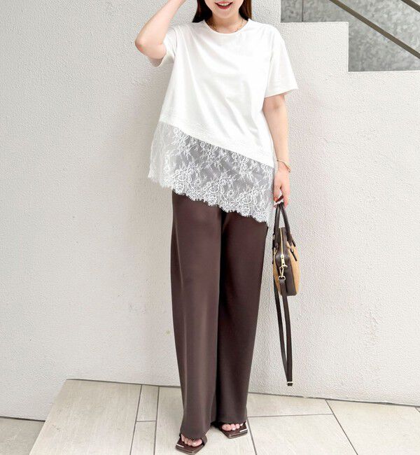NOLLEY'S sophi「【BECシリーズ】ウォッシャブル裾レースイレヘムＴシャツ」|Tシャツ・カットソー|