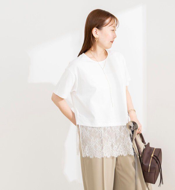 NOLLEY'S sophi「【BECシリーズ】ウォッシャブル裾レースイレヘムＴシャツ」|Tシャツ・カットソー|