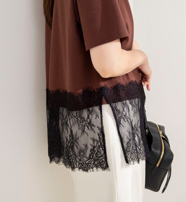 NOLLEY'S sophi「【BECシリーズ】ウォッシャブル裾レースイレヘムＴシャツ」|Tシャツ・カットソー|