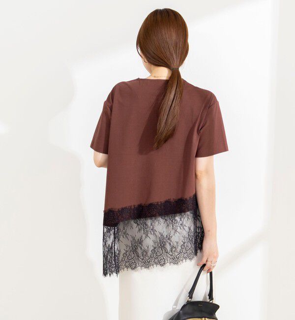 NOLLEY'S sophi「【BECシリーズ】ウォッシャブル裾レースイレヘムＴシャツ」|Tシャツ・カットソー|