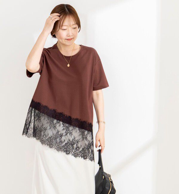 NOLLEY'S sophi「【BECシリーズ】ウォッシャブル裾レースイレヘムＴシャツ」|Tシャツ・カットソー|