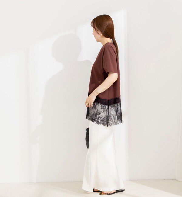 NOLLEY'S sophi「【BECシリーズ】ウォッシャブル裾レースイレヘムＴシャツ」|Tシャツ・カットソー|