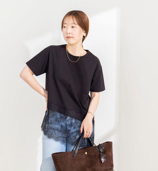 NOLLEY'S sophi「【BECシリーズ】ウォッシャブル裾レースイレヘムＴシャツ」|Tシャツ・カットソー|