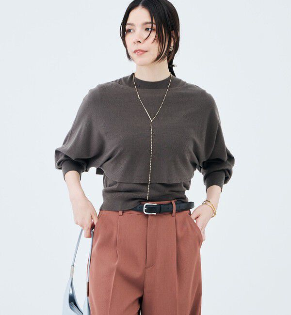 NOLLEY'S sophi「ノースリーブハイネック＋ポンチョセット」|ニット・セーター|ダークブラウン