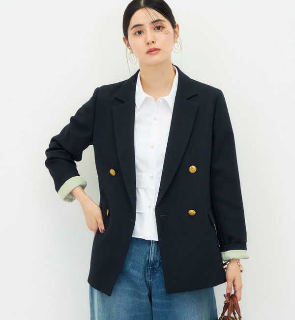 NOLLEY'S「《セットアップ対応》ウォッシャブルシャークWジャケット」|テーラードジャケット|