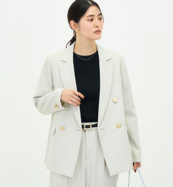 NOLLEY'S「《セットアップ対応》ウォッシャブルシャークWジャケット」|テーラードジャケット|