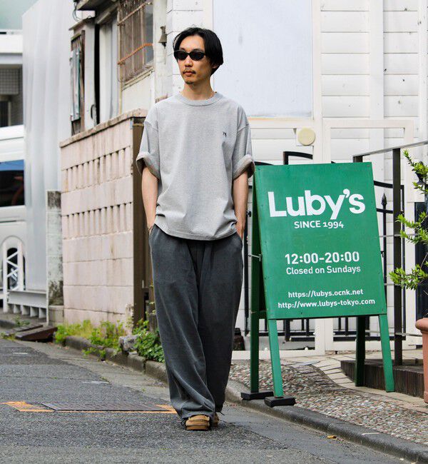 GLOSTER「【BOY刺繍】裏グラデーション ワンポイント半袖Tシャツ」|Tシャツ・カットソー|