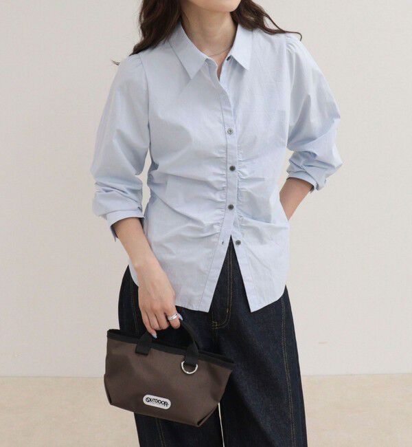 fredy emue「【WEB限定カラーあり】フロントギャザーコンパクトシャツ」|シャツ・ブラウス|