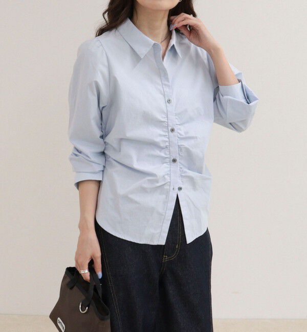 fredy emue「【WEB限定カラーあり】フロントギャザーコンパクトシャツ」|シャツ・ブラウス|