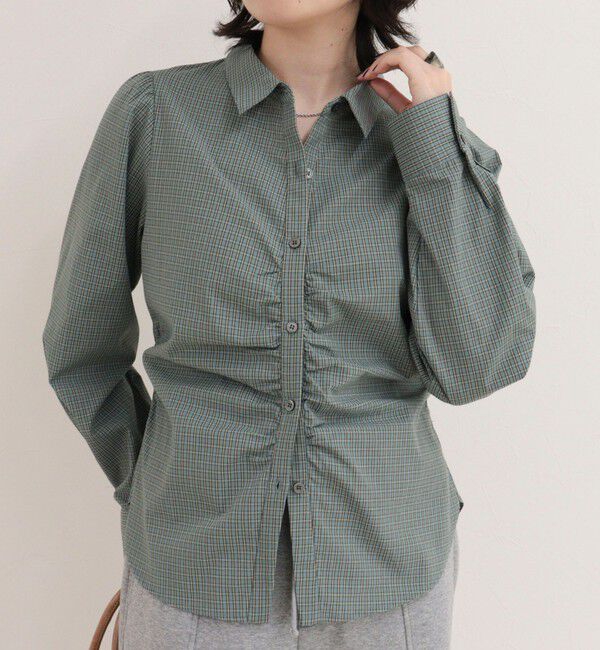 fredy emue「【WEB限定カラーあり】フロントギャザーコンパクトシャツ」|シャツ・ブラウス|