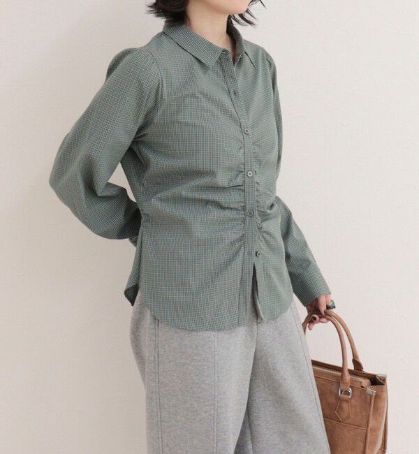 fredy emue「【WEB限定カラーあり】フロントギャザーコンパクトシャツ」|シャツ・ブラウス|