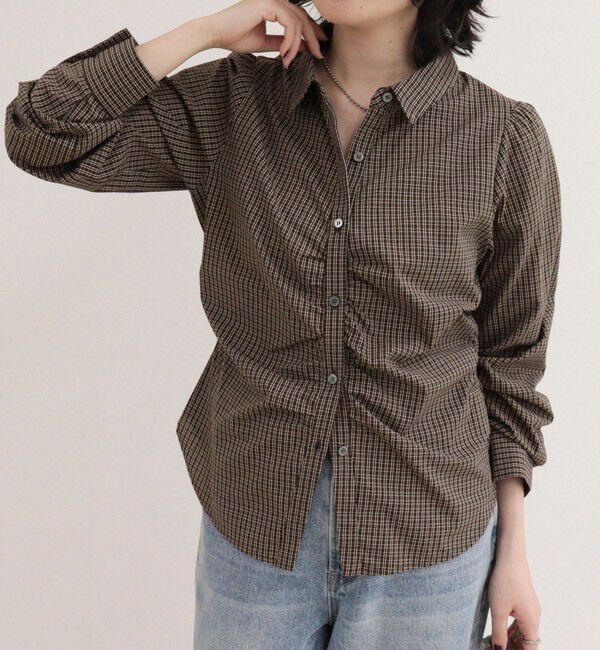 fredy emue「【WEB限定カラーあり】フロントギャザーコンパクトシャツ」|シャツ・ブラウス|