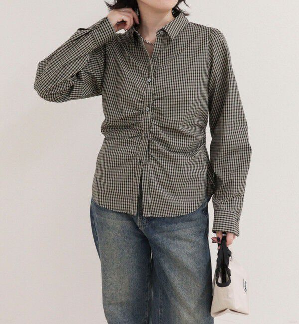 fredy emue「【WEB限定カラーあり】フロントギャザーコンパクトシャツ」|シャツ・ブラウス|