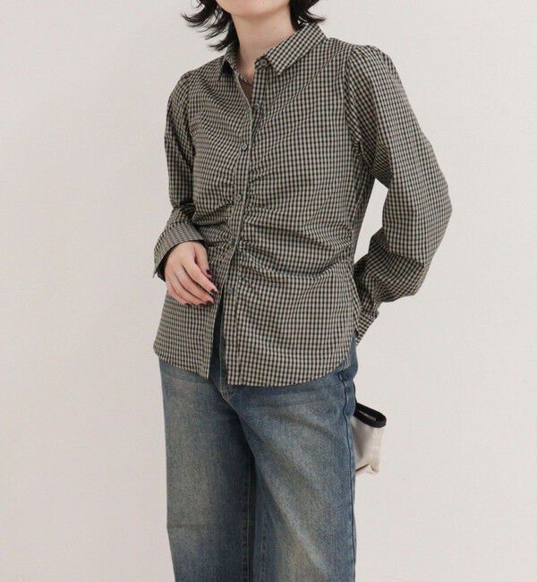 fredy emue「【WEB限定カラーあり】フロントギャザーコンパクトシャツ」|シャツ・ブラウス|