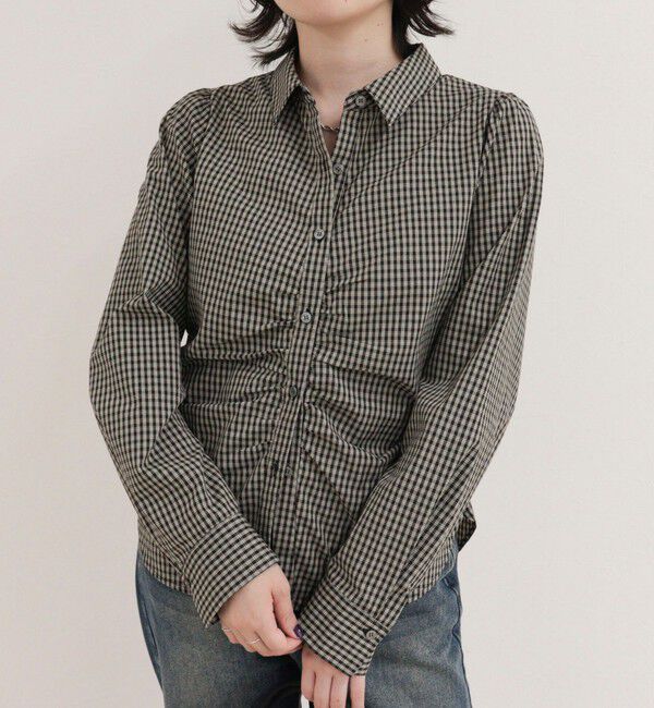 fredy emue「【WEB限定カラーあり】フロントギャザーコンパクトシャツ」|シャツ・ブラウス|