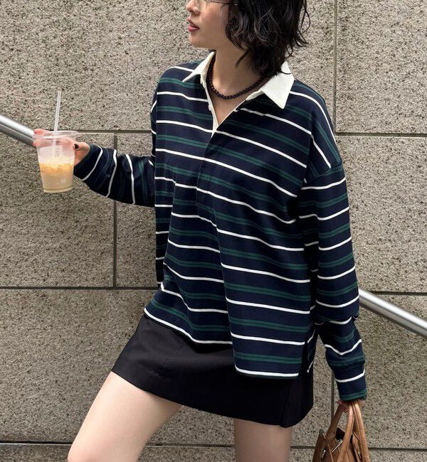 fredy emue「【＠suda_mame3企画】マルチボーダーラガーシャツ」|Tシャツ・カットソー|ブルー系その他