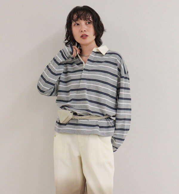 fredy emue「【＠suda_mame3企画】マルチボーダーラガーシャツ」|Tシャツ・カットソー|グレー系その他