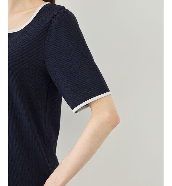 Rope&rsquo;Picnic「前後2WAY配色テレコリボンディテールトップス」|Tシャツ・カットソー|