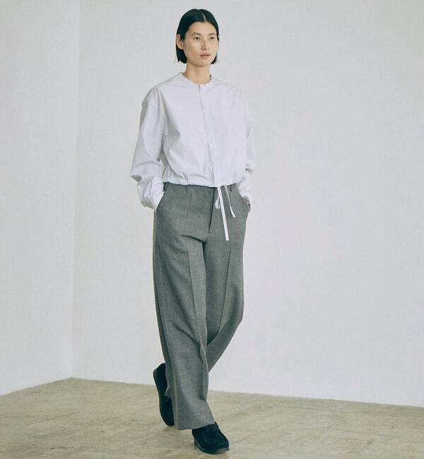  「nicholson & nicholson | フリルカラー 長袖ショートシャツ WOMEN」|シャツ・ブラウス|