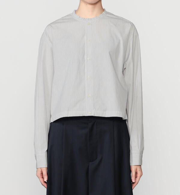  「nicholson & nicholson | フリルカラー 長袖ショートシャツ WOMEN」|シャツ・ブラウス|