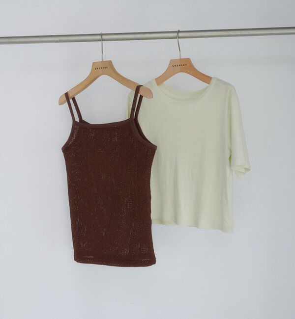  「ドライタッチT＆レースキャミSET」|Tシャツ・カットソー|