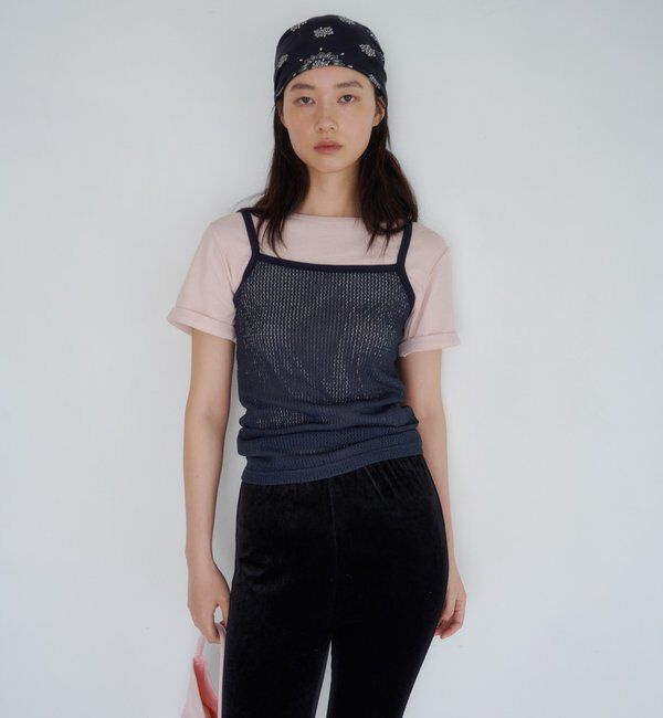  「ドライタッチT＆レースキャミSET」|Tシャツ・カットソー|