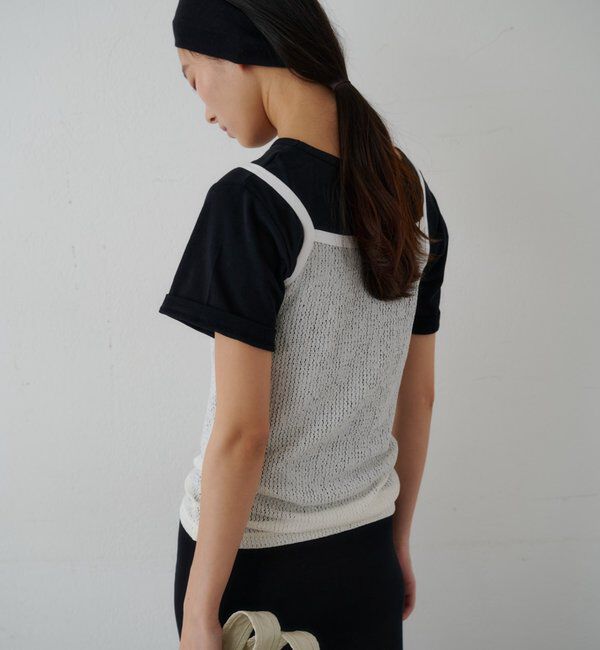  「ドライタッチT＆レースキャミSET」|Tシャツ・カットソー|