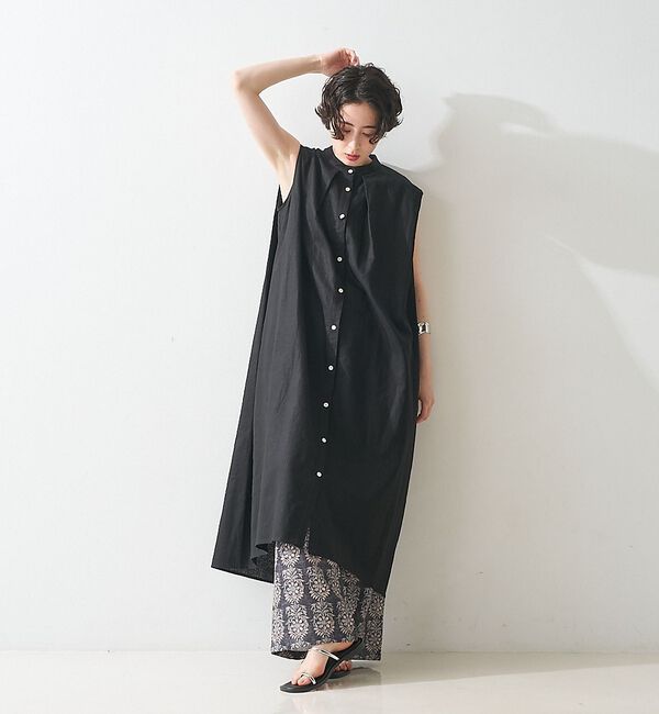 collex「タックショルダーリネンコットンワンピース」|ワンピース|