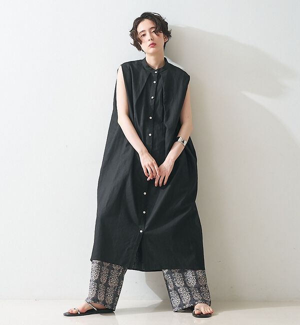 collex「タックショルダーリネンコットンワンピース」|ワンピース|