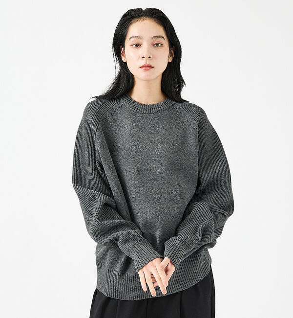 ABAHOUSE「【FORTUNA/フォルトゥナ】ECOTEC-Knit イージーケア ウォッシャ」|ニット・セーター|チャコールグレー