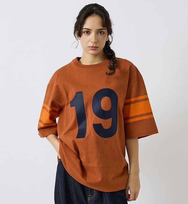 ABAHOUSE「【BARBARIAN / バーバリアン】Crewneck Short ナンバリン」|Tシャツ・カットソー|オレンジ