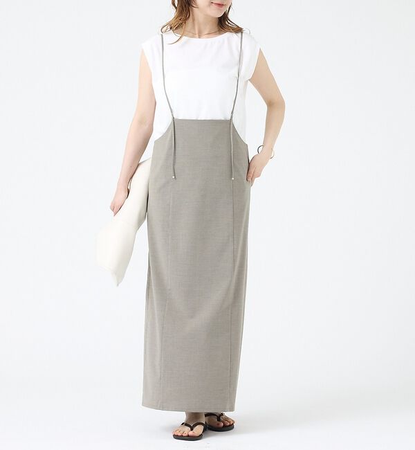 Rouge vif「【2点セット / 細見え / 一部店舗 / WEB限定】フレンチスリーブTシャツ」|スカート|ライトベージュ