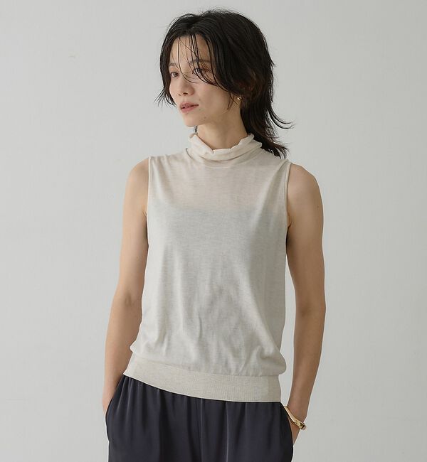 qualite「テンセルウールノースリーブニット」|ニット・セーター|