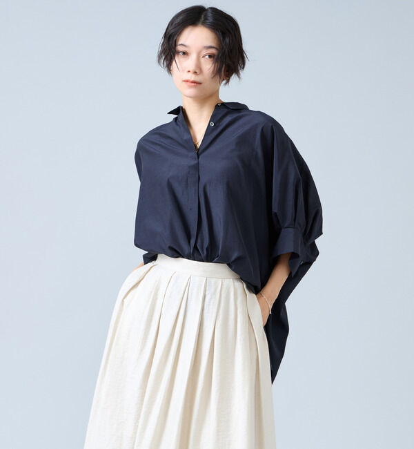 Liesse「オーガニックコットンワイドシャツ」|シャツ・ブラウス|ブラック