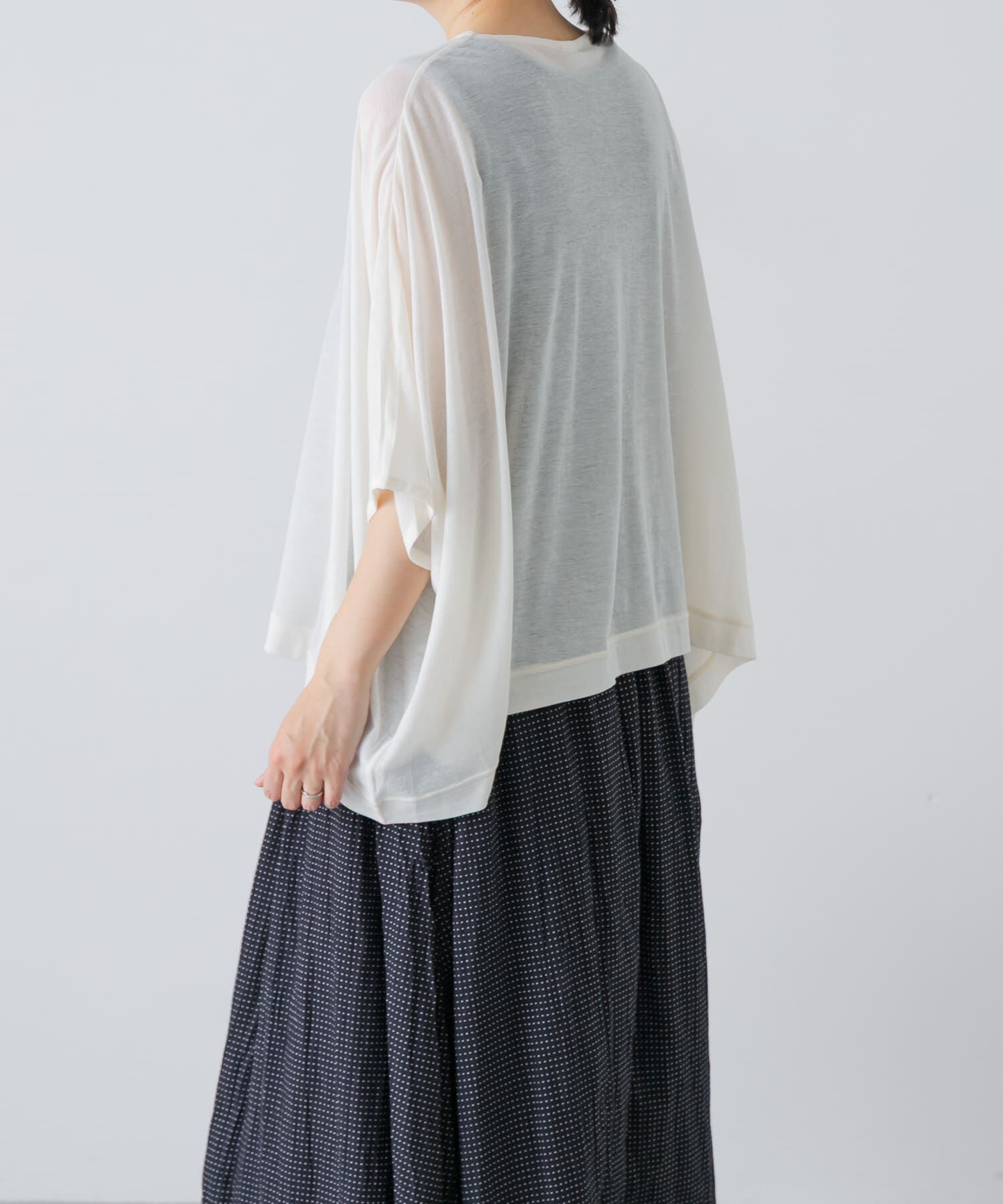 かぐれ「コットンシアーワイドカットソー」|Tシャツ・カットソー|