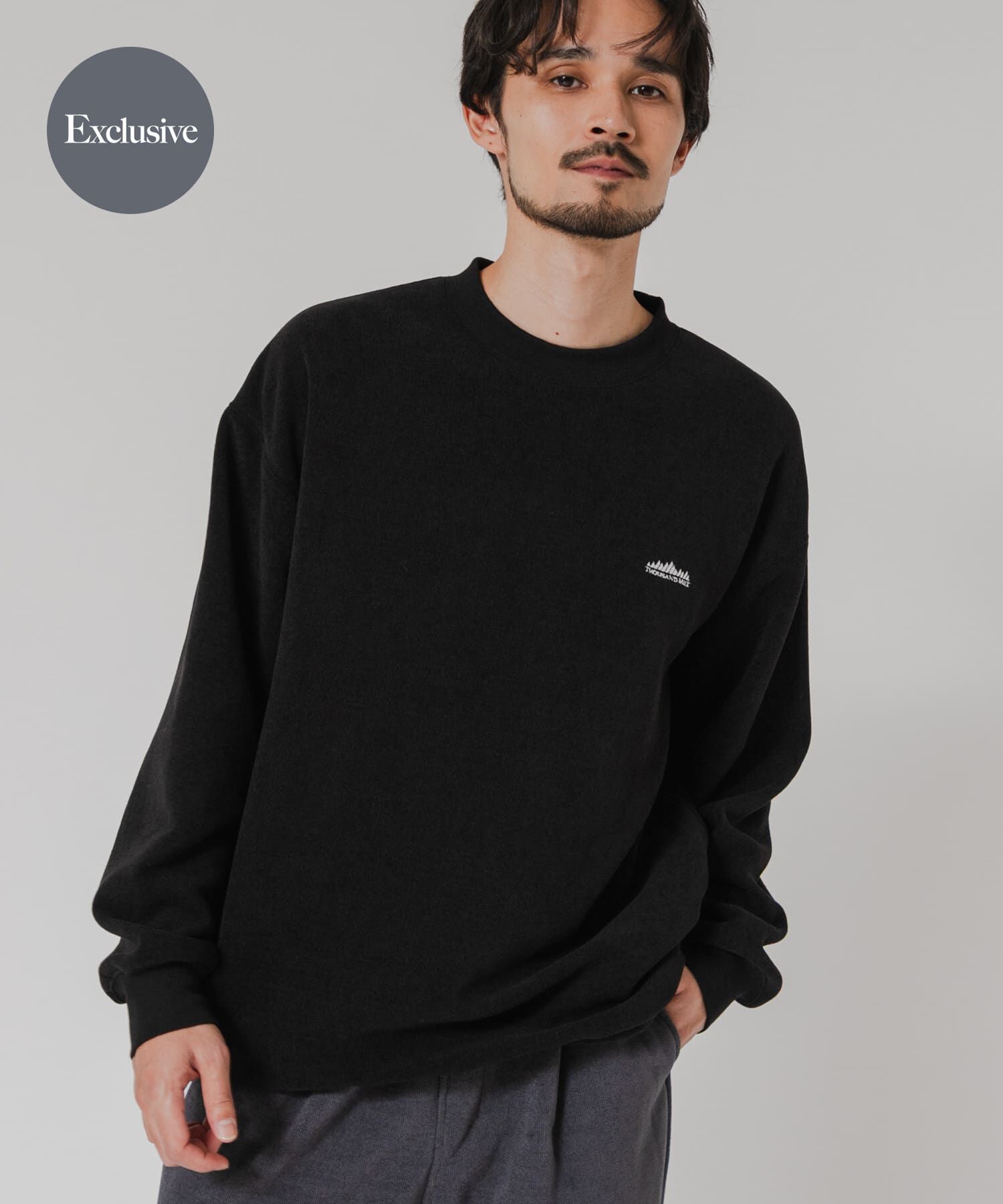 URBAN RESEARCH「『別注』THOUSAND MILE&times;URBAN RESEARCH ﾆｯﾄﾌﾘｰｽｸﾙｰﾈｯｸﾌﾟﾙｵｰﾊ 」|その他|ブラック