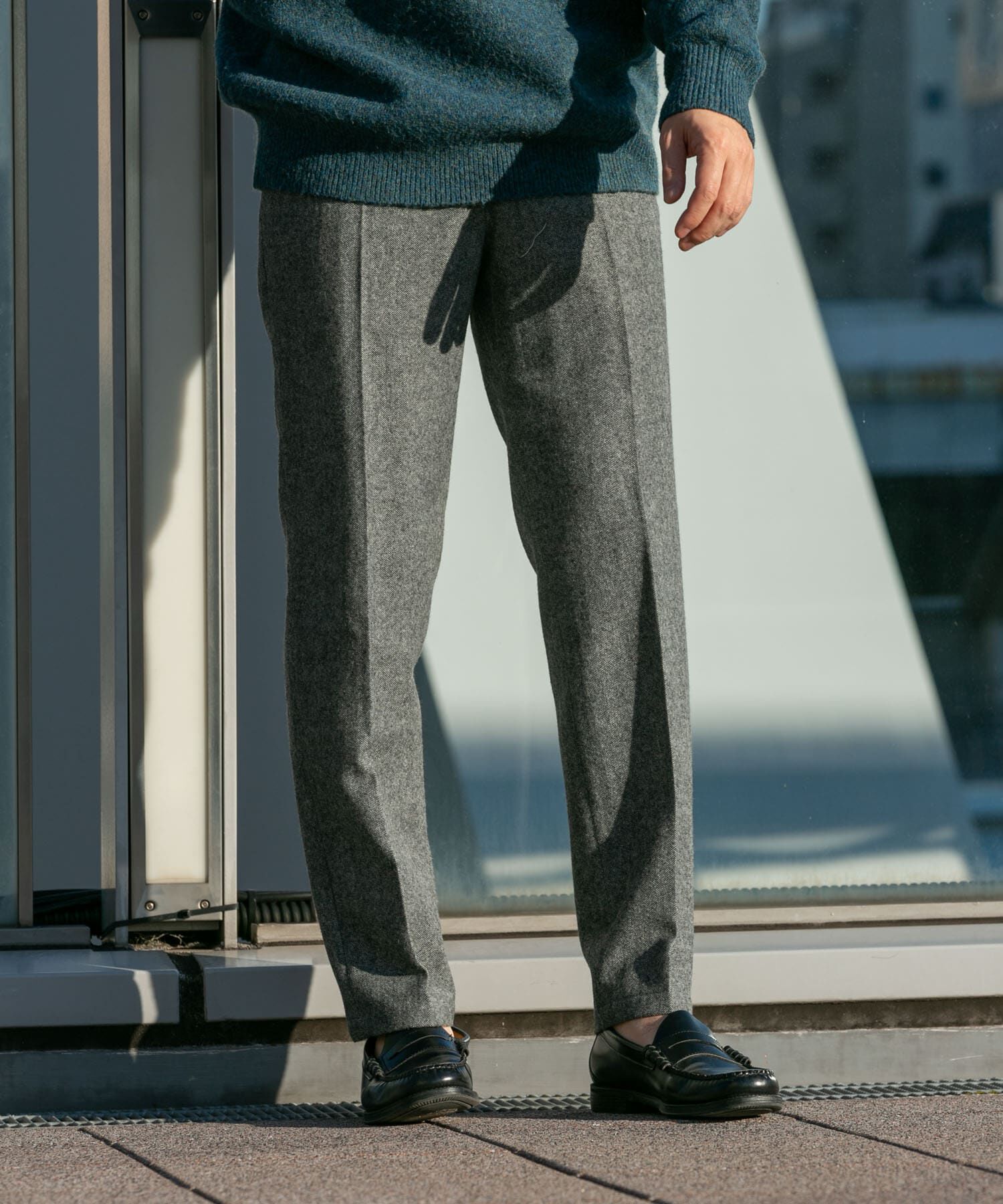 URBAN RESEARCH ROSSO「『XLサイズあり』ウールツイードテーパードパンツ」|その他|チャコールグレー