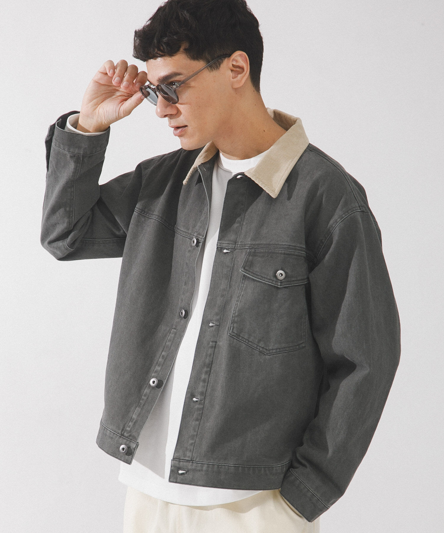 Sonny Label 「ウォッシュドツイル襟切替ジャケット」|ブルゾン・スタジャン|