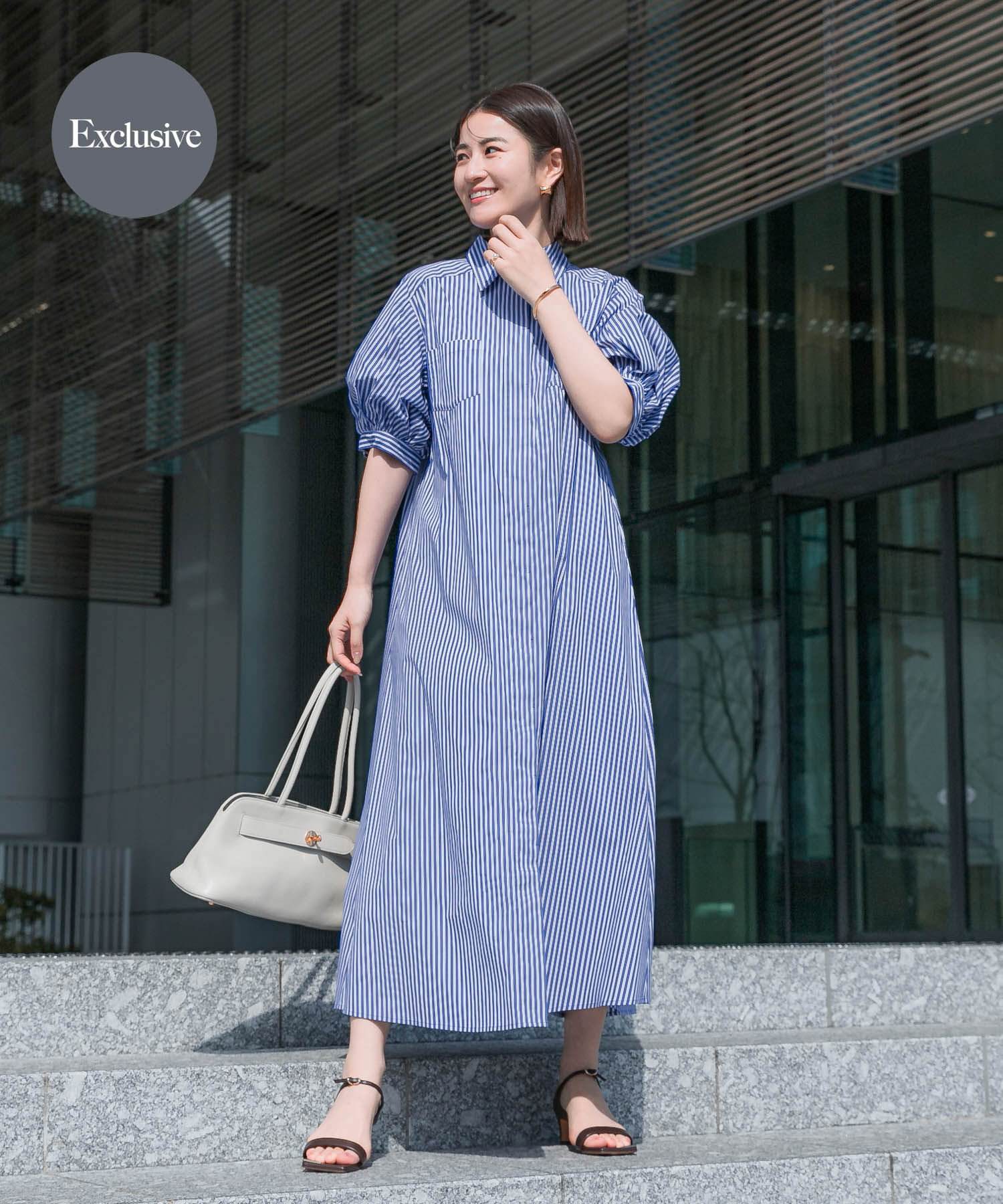 URBAN RESEARCH ROSSO「『別注』ELENDEEK&times;ROSSO　RELAXY SHIRT ONE-PIECE」|ワンピース|ブルー系その他