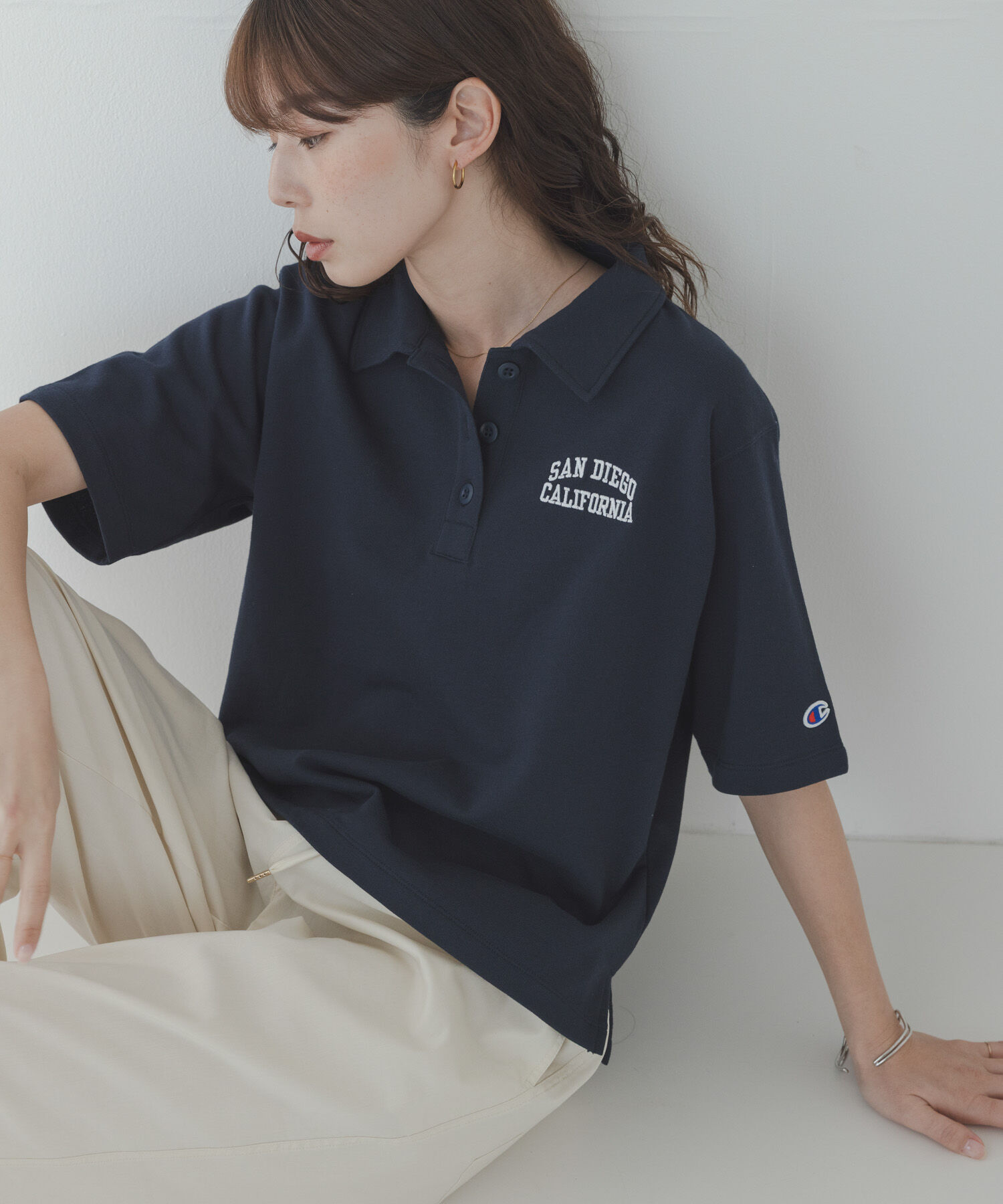Sonny Label 「『別注』CHAMPION&times;Sonny Label　ポロシャツ」|スウェット・ジャージ|ネイビー