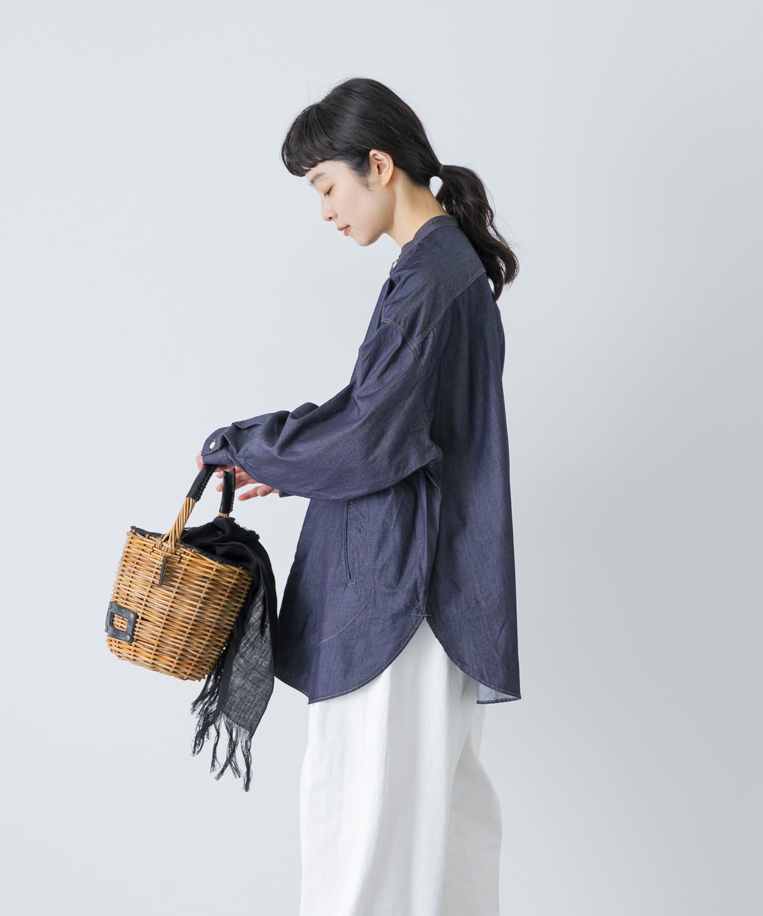 かぐれ「デニムプルオーバーシャツ」|シャツ・ブラウス|