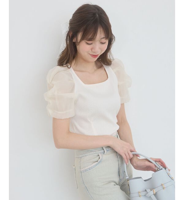  「シアースリーブトップス」|Tシャツ・カットソー|アイボリー