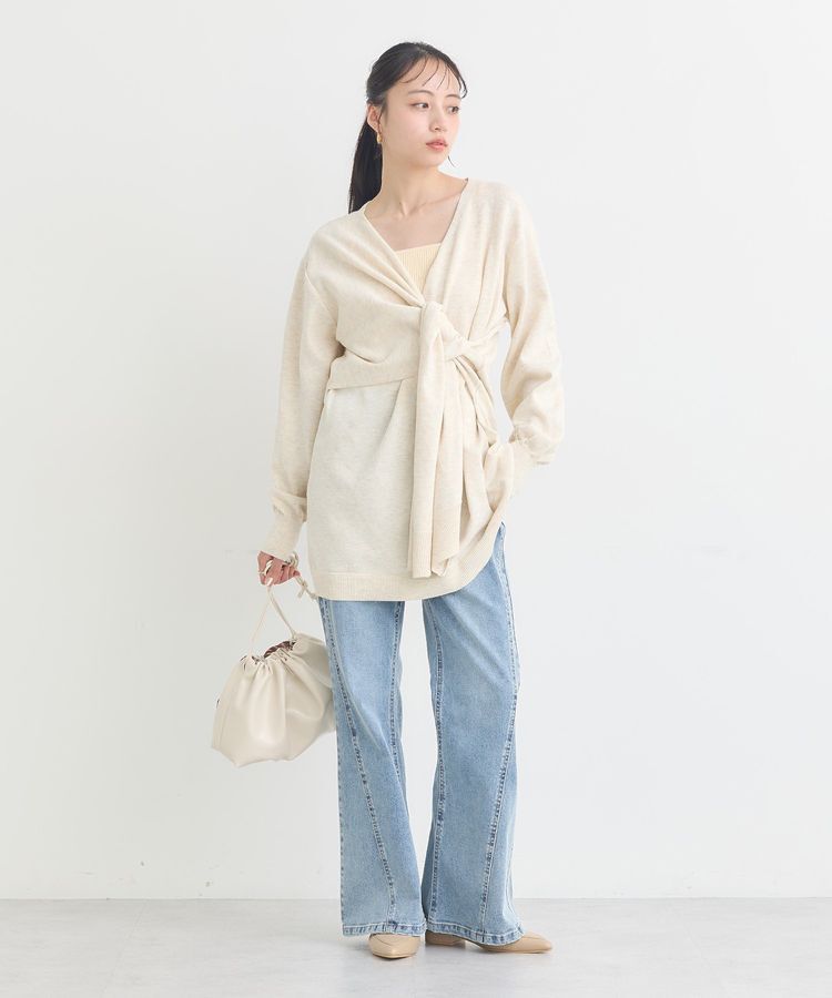 earth music&ecology「切り替えフレアデニムパンツ」|デニム|