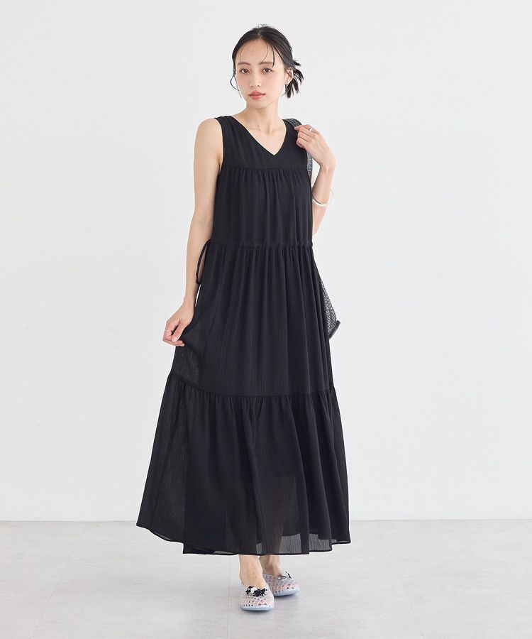 earth music&ecology「アソートティアードワンピース」|ワンピース|Black