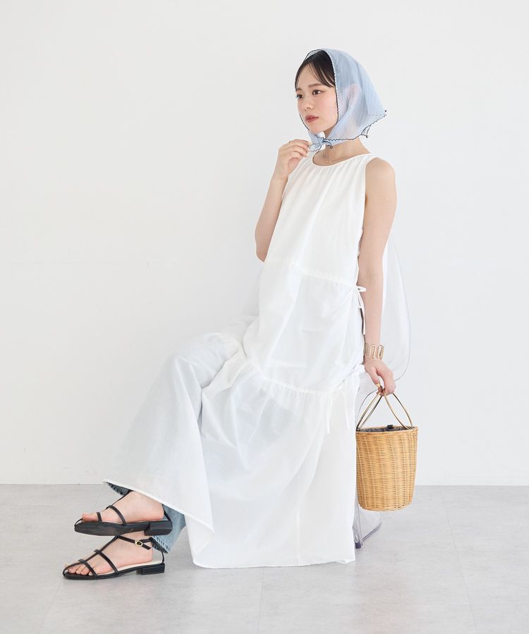 earth music&ecology「ギャザーノースリーブワンピース」|ワンピース|