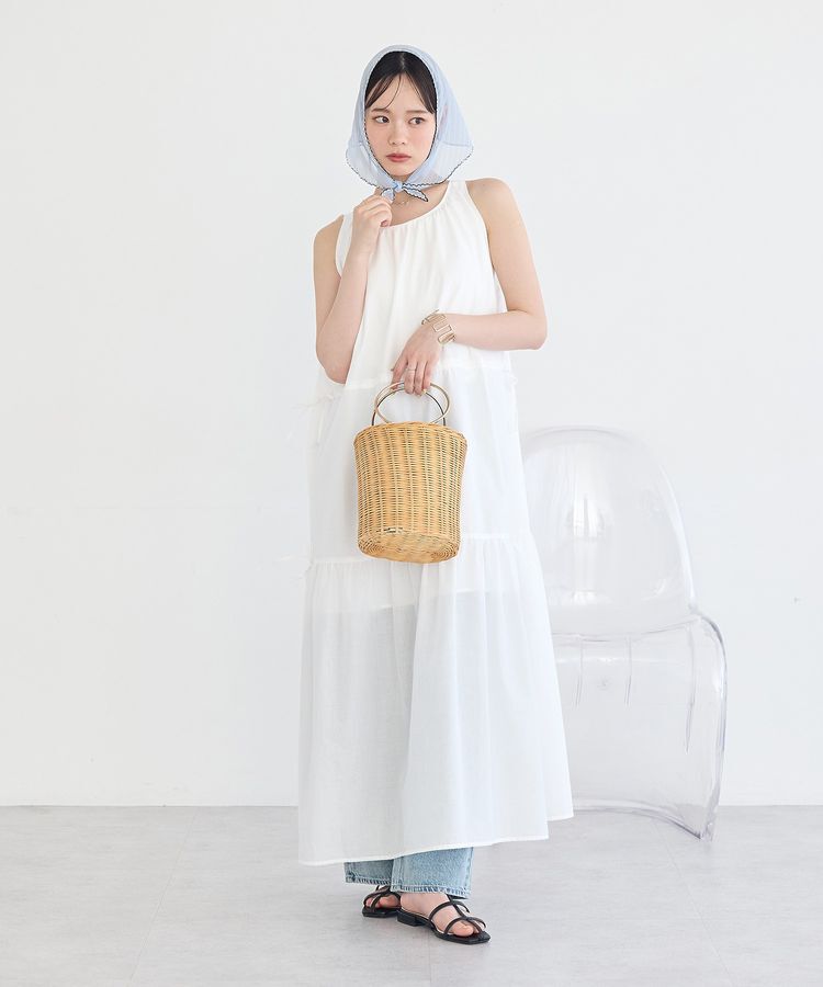 earth music&ecology「ギャザーノースリーブワンピース」|ワンピース|