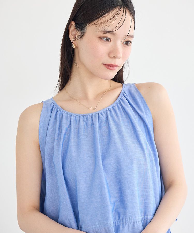 earth music&ecology「ギャザーノースリーブワンピース」|ワンピース|